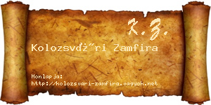 Kolozsvári Zamfira névjegykártya